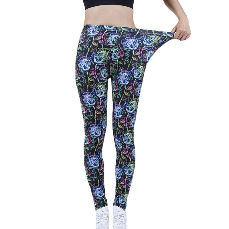 Women's High Elastic Yoga Jogging Fitness Capris