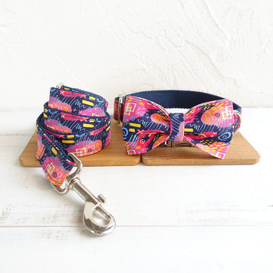 Dog collar collar flower bow