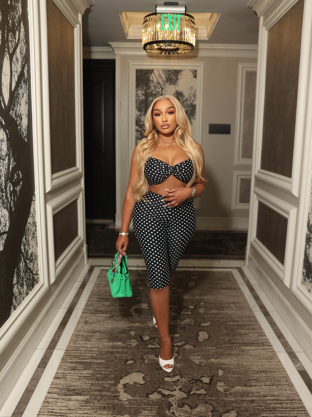 New Women's Fashion Spotted-print Sexy Camisole Set