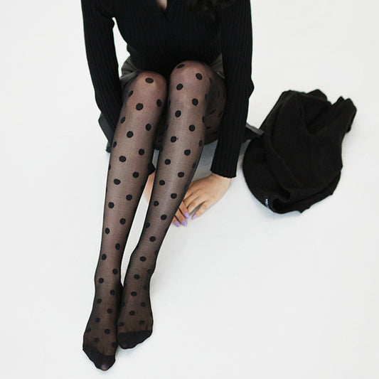 Big wave point big dot ultra-thin jacquard stockings pantyhose