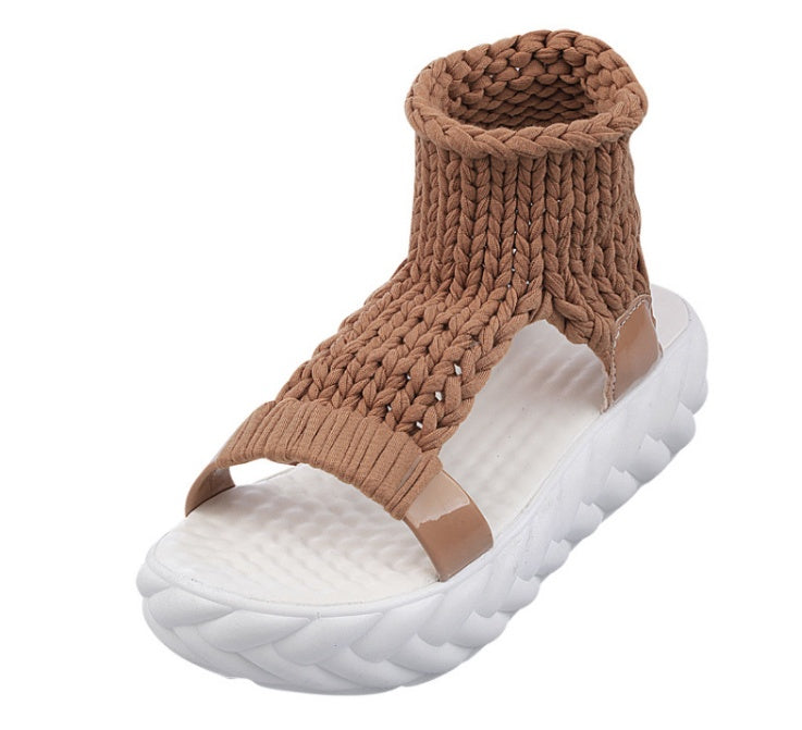 Knitted wool sandals