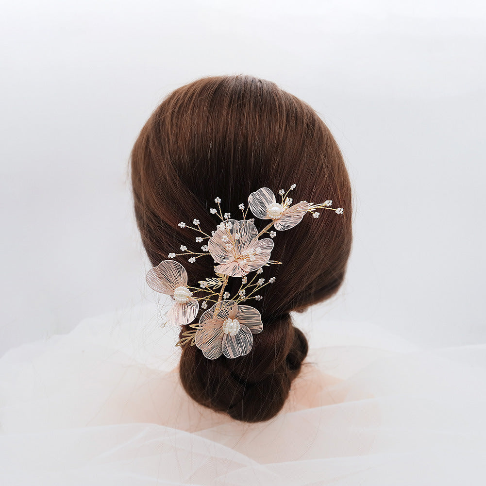 Handmade gold silk petal headband