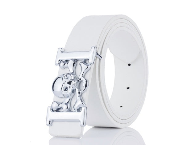 Student decorative skull smooth buckle belt