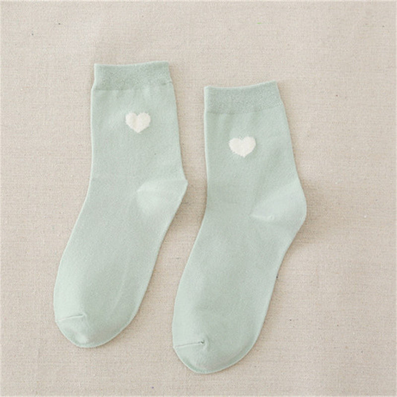 Women's Versatile Feather Yarn Love Cotton Socks