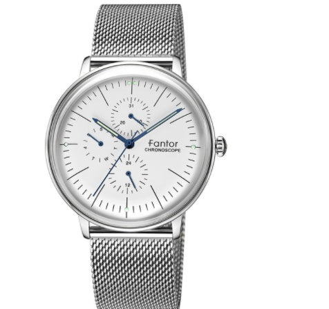 Simple six-pin multi-function mesh strap watch