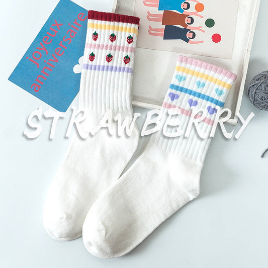 Mid-Tube Socks Autumn And Winter Style Korean Sweat Socks Love Student Socks