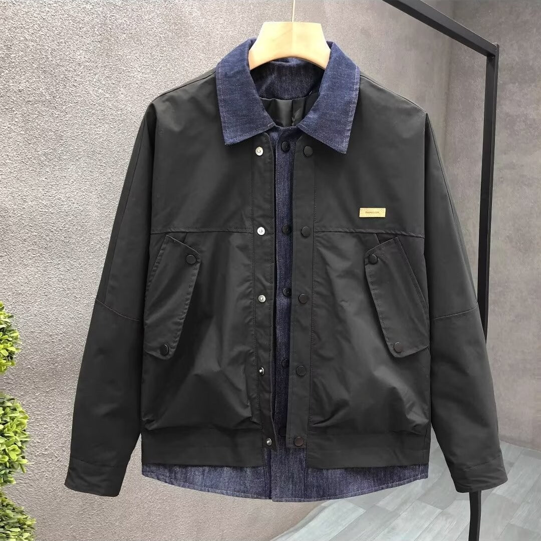 Mens Stylish Two-in-One Design Coat For Spring And Autumn With Long Sleeves