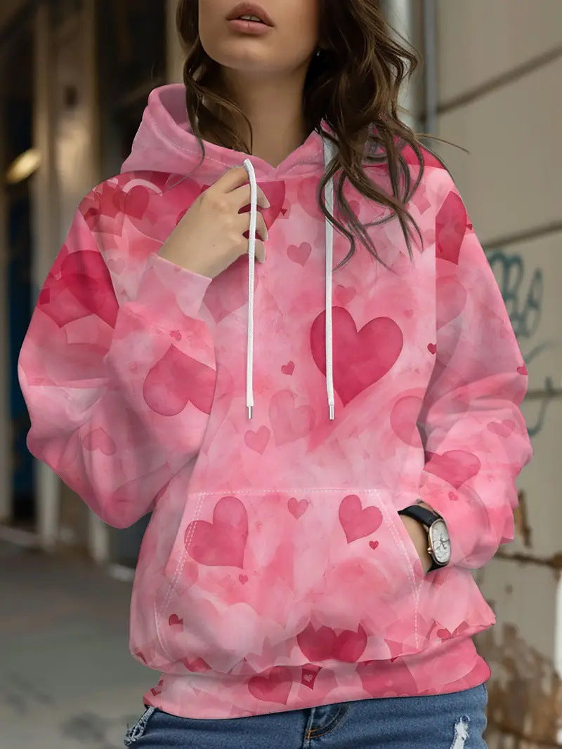 Graffiti Gradient 3D Printed Women's Hooded Sweatshirt