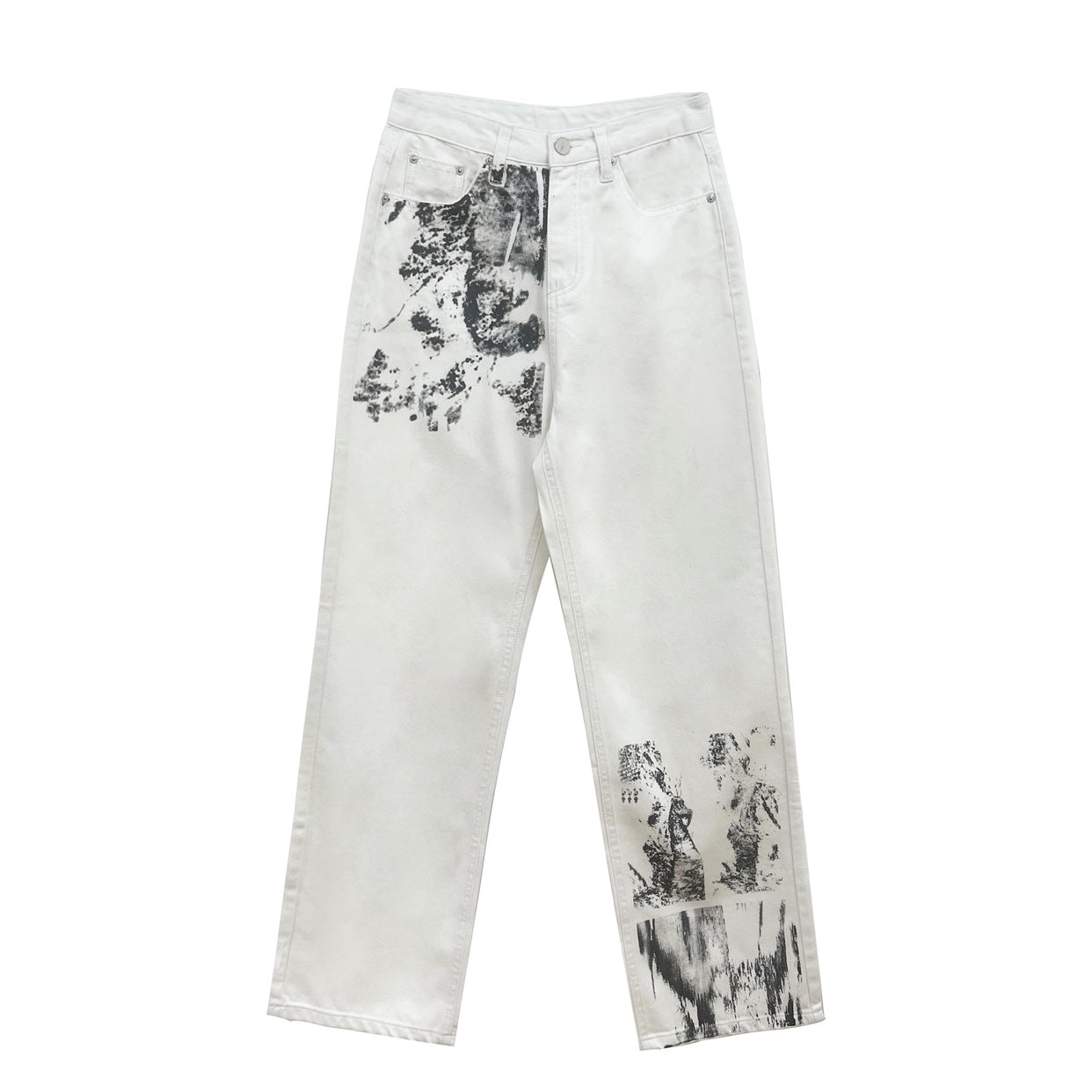 Women's Statement Ink Tie Dye Straight Jeans