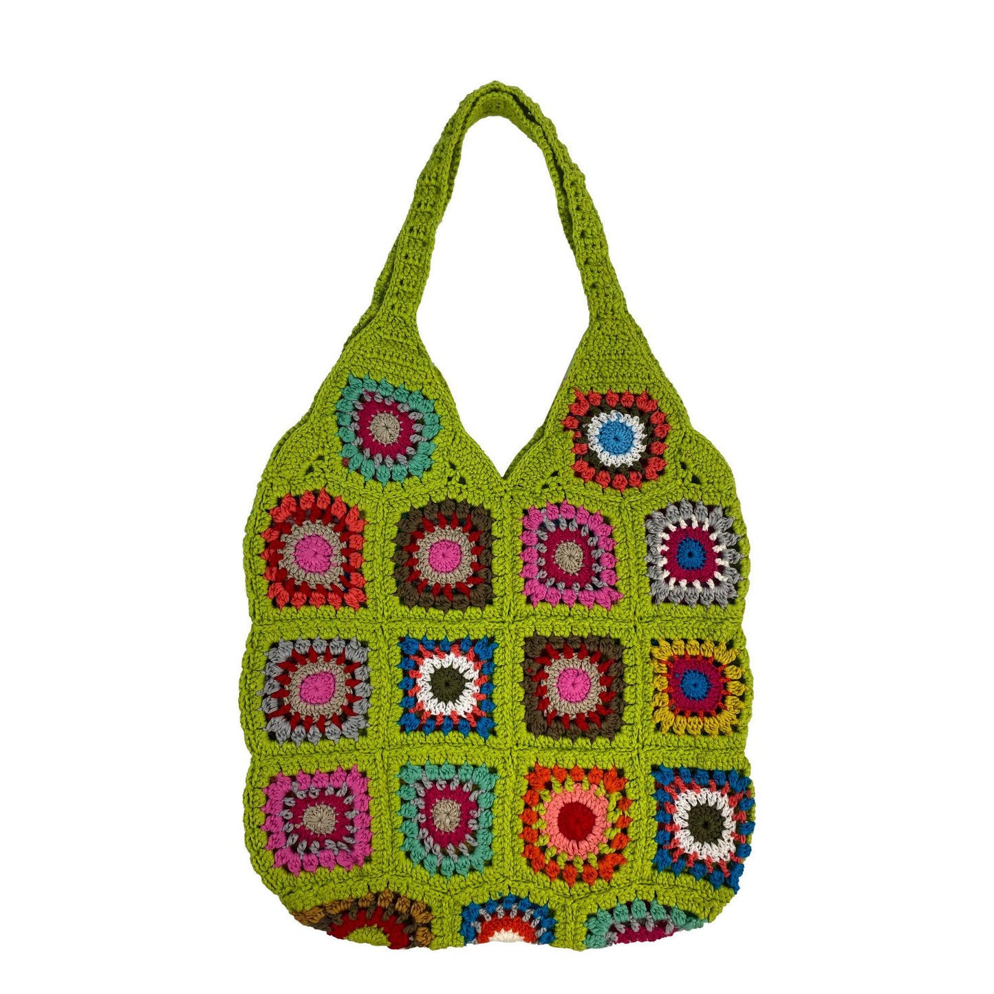 Ethnic Style Mixed Color Flowers Print One Shoulder Tote