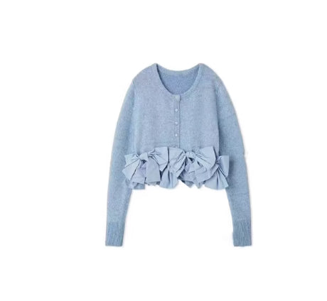 Langærmet sweater til kvinder med sløjfedekoration – elegant og afslappet top