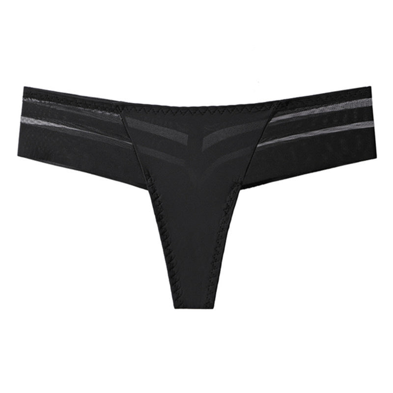 Women's Striped Sexy Lace Edge Seamless T-back