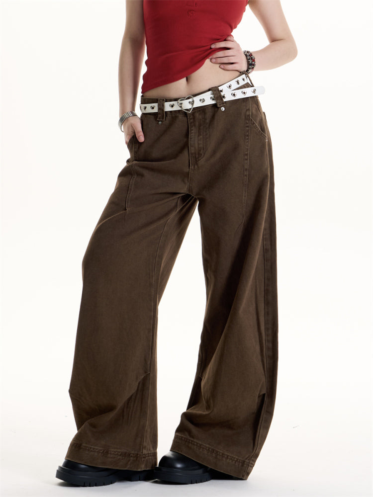 Retro Hot Girl Style Brown Overalls Women's Summer Casual