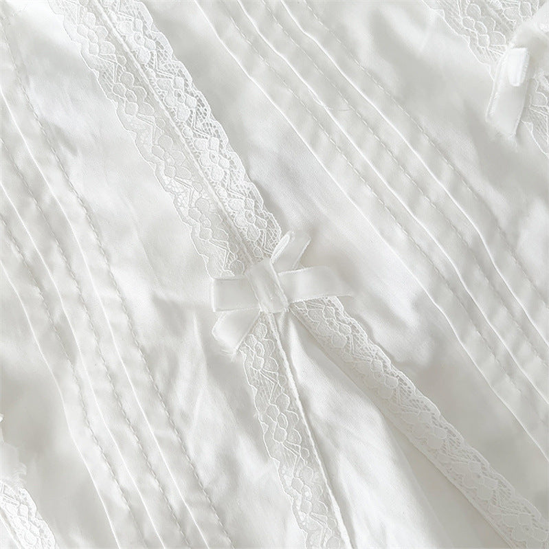 Sweet Girl White Lace Design High Waist Skirt