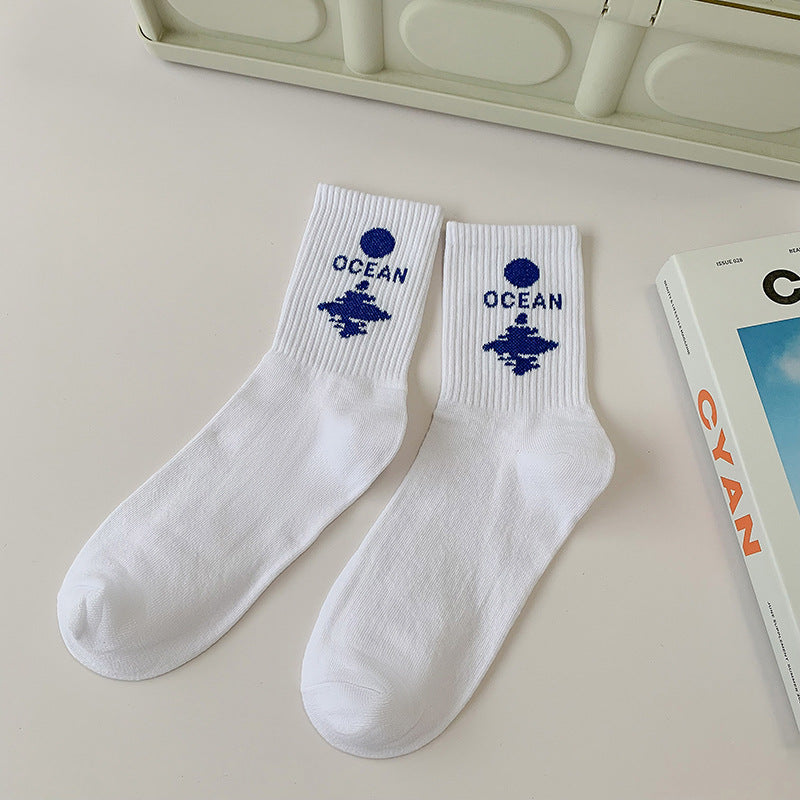 Men's And Women's Fashionable Cotton Outer Mid-calf Socks