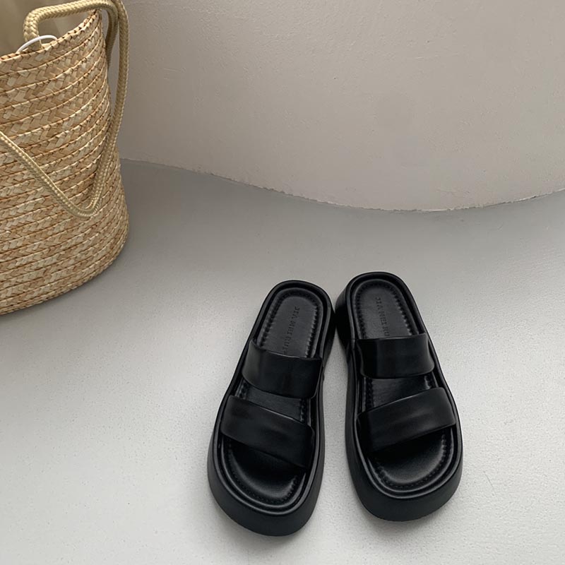 Muffin Platform Slippers til kvinder til udendørs brug