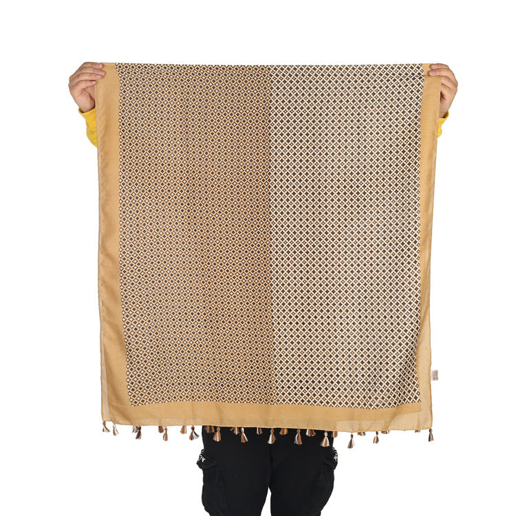 Simple Temperament Ladies Cotton And Linen Scarf