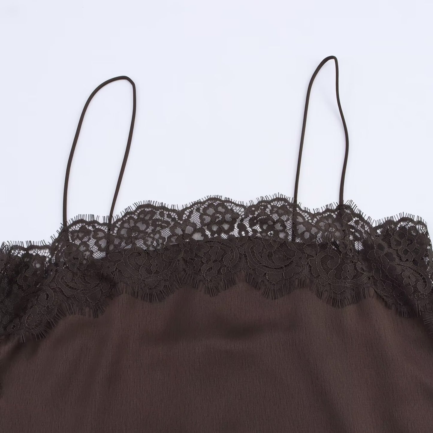 New Silk-satin Lace Top And Lace Midi Skirt