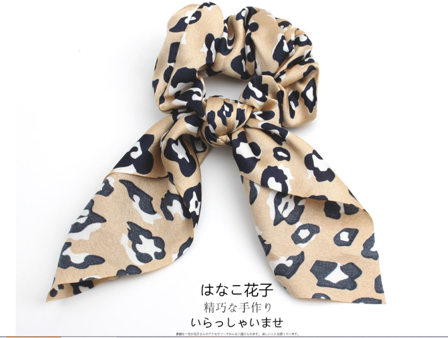 4 stk. Leopard Slange Blomster Streamers Scrunchies Hår Tørklæde til Kvinder