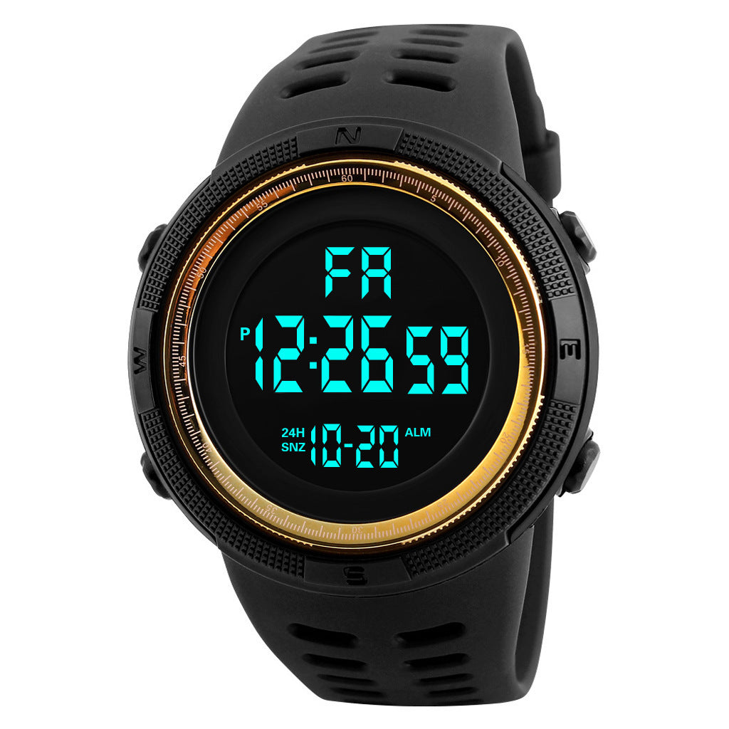 Sports Timing Night Light Domineering Large Dial Electronic Watch