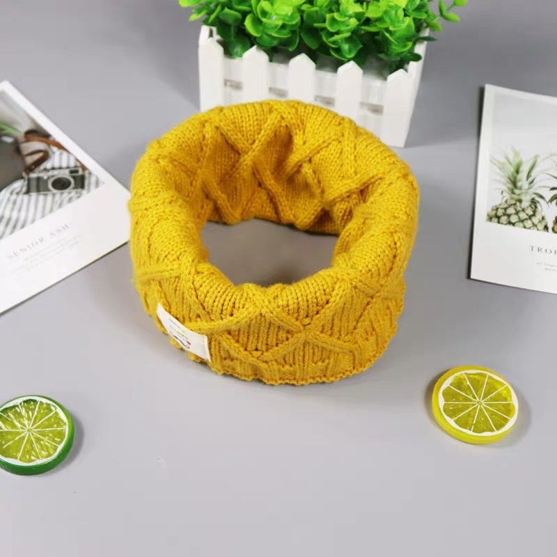 Boys and girls' knitted wool thickened collar