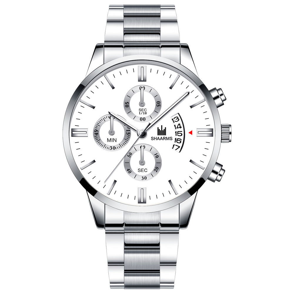 Men's steel band quartz watch