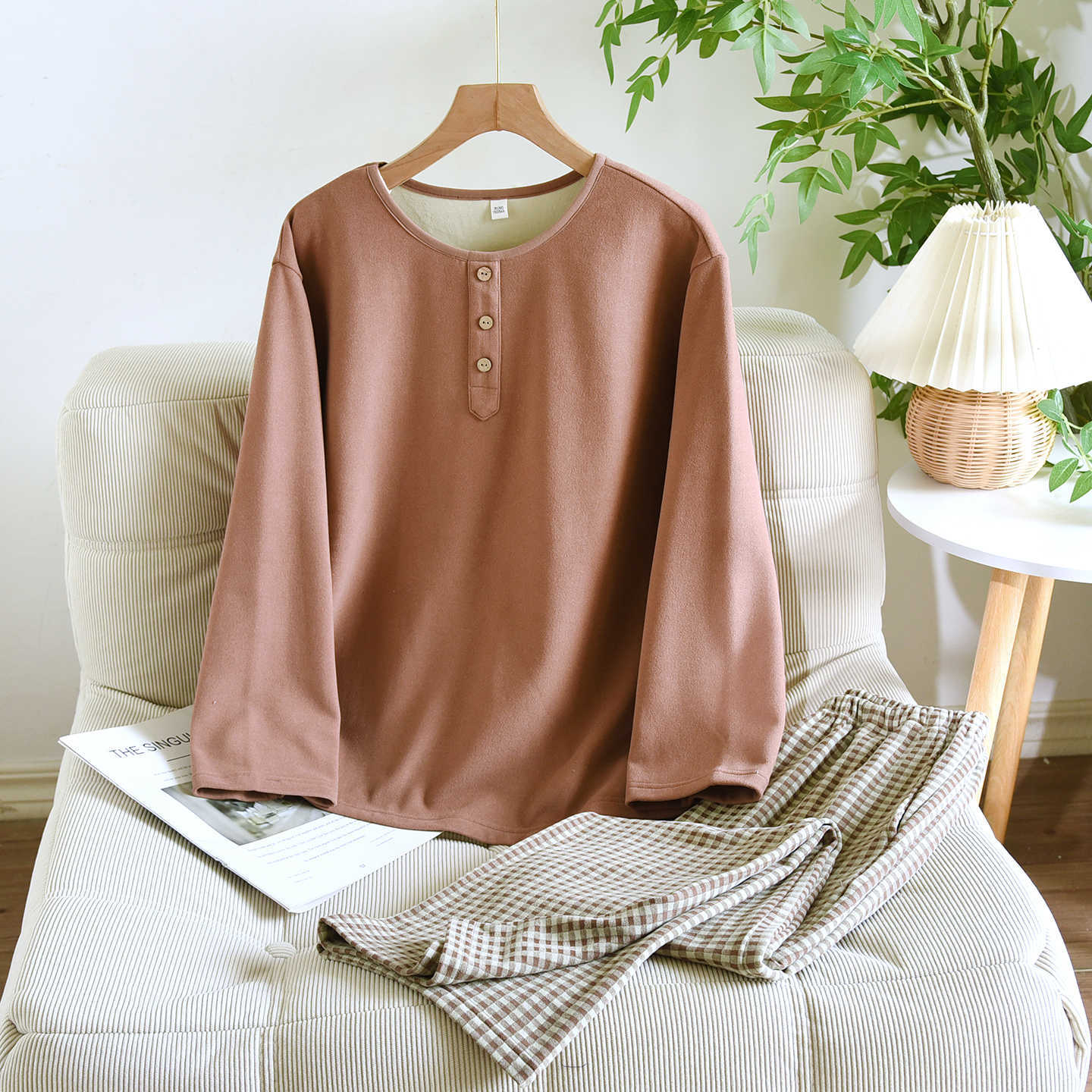Pajamas Women's Autumn And Winter Warm Long Sleeves Can Be Outerwear Homewear