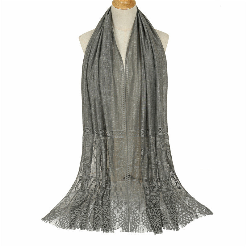 Solid color hollow scarf
