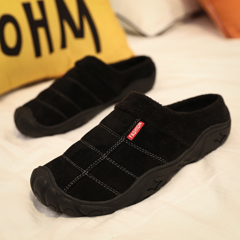 Bag heel semi-drag cotton shoes