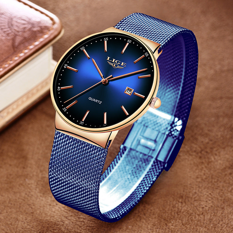 Waterproof multifunctional mesh strap watch