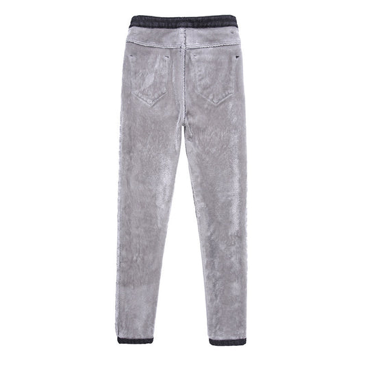 Women's thickened plus velvet jeans