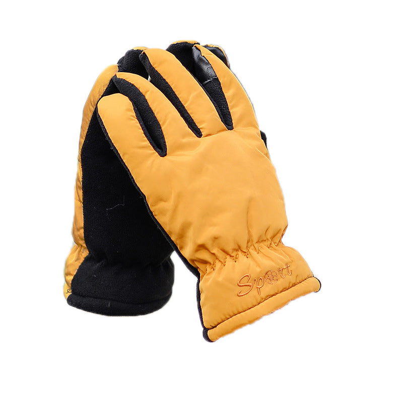 Cycling plus velvet windproof ski riding electric bike gloves