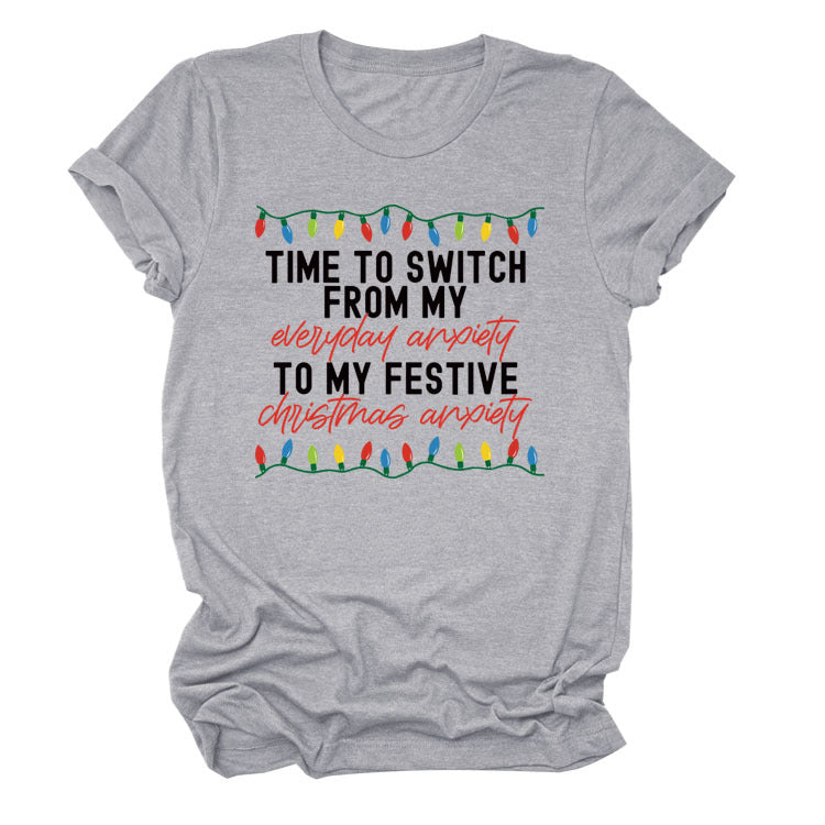 Pattern Printing Casual Short-sleeved T-shirt Women's Tops