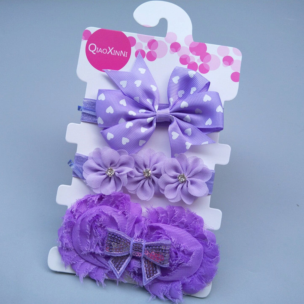 Three-piece children's bow with headband