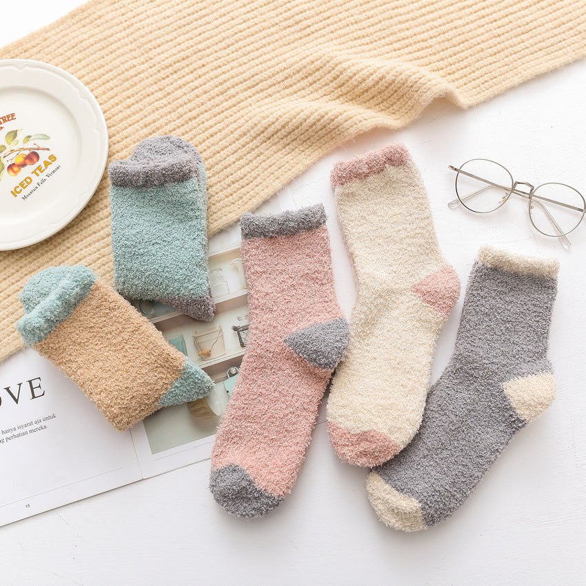 Half fleece home socks