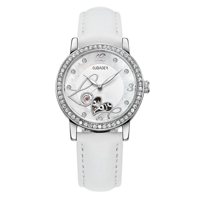 Mechanical hollow luminous belt waterproof watch