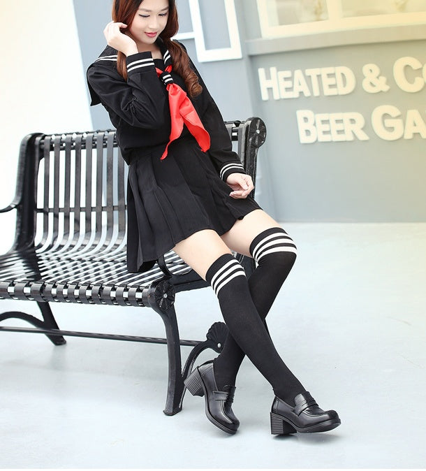 Spring and Autumn England retro women's shoes college wind Japanese uniform shoes thick with single shoes paint Pissen female round head small shoes