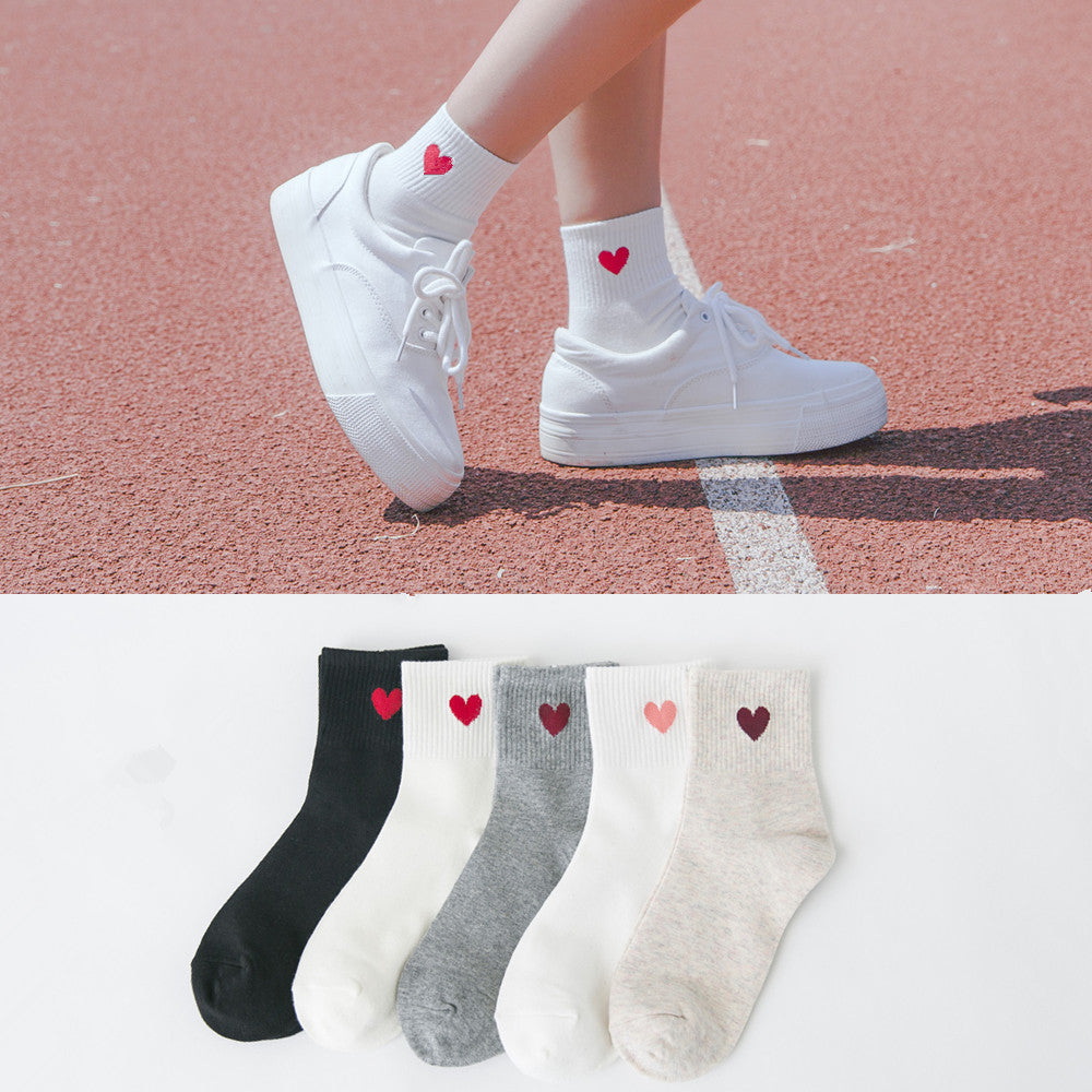 Korean wild tube socks female 200 needle cotton love