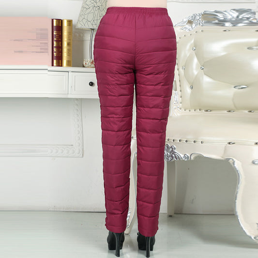Women's double-sided straight slim slimming warm pants