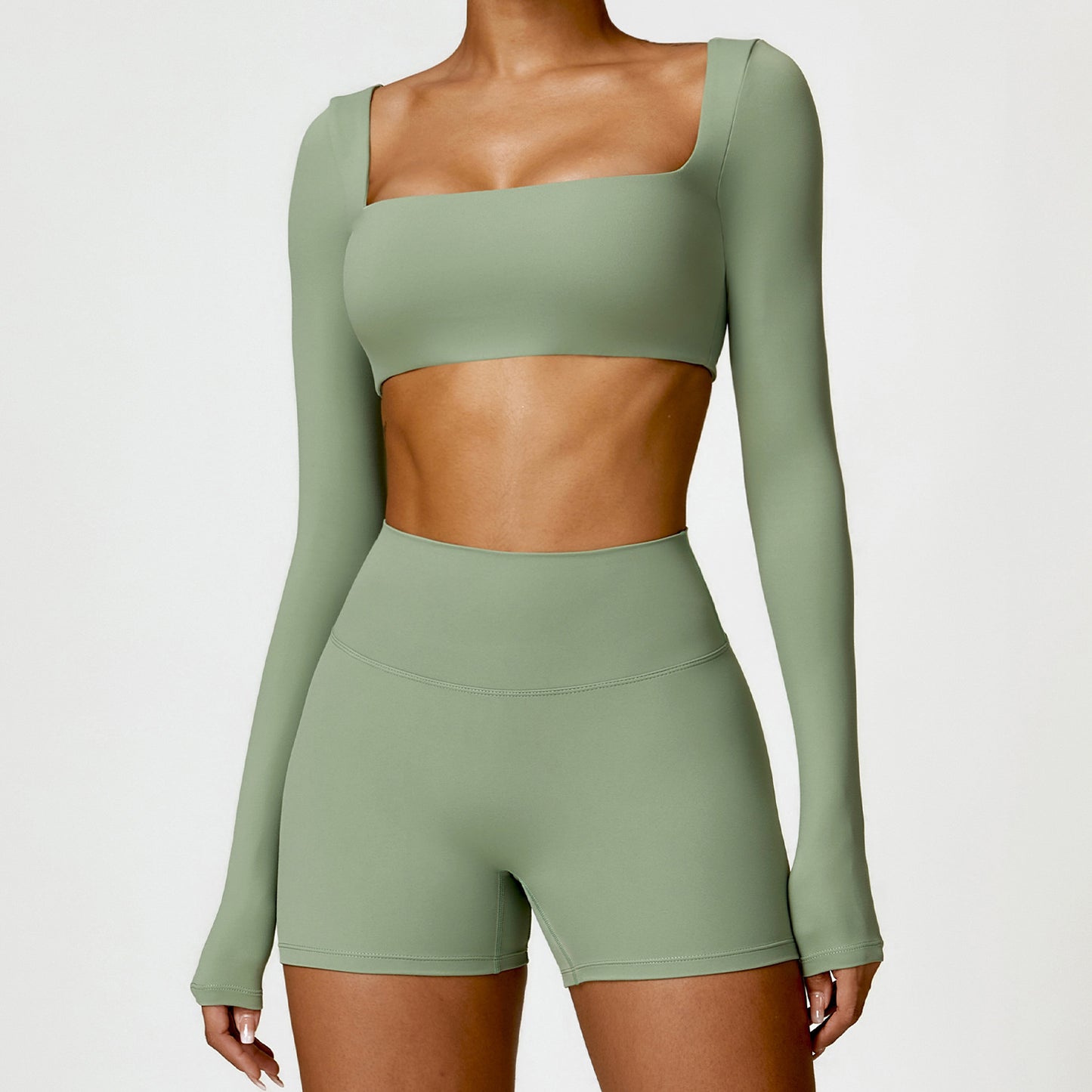 Winter Nude Feel Tight Yoga Suit High-waist Quick-drying Running Sports Workout Clothes