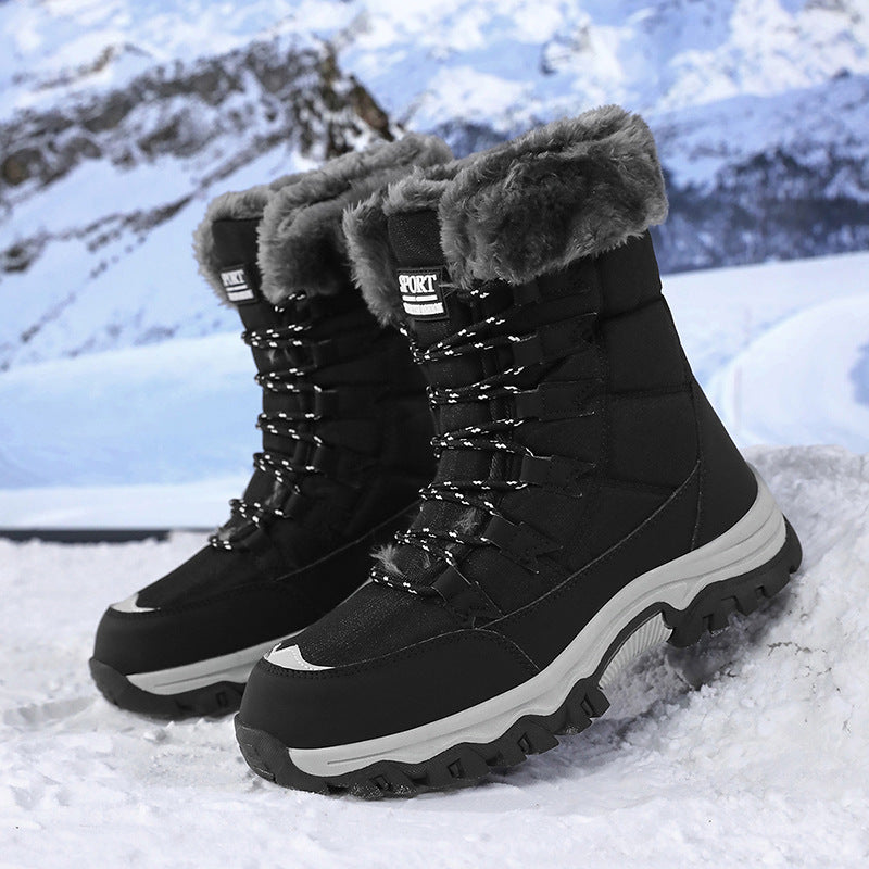 Waterproof Snow Boots Women's Mid-calf Front Zipper