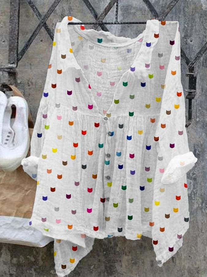 Amazon Cross-border New Arrival Fashion Women's Shirt Natural Landscape Avatar Print