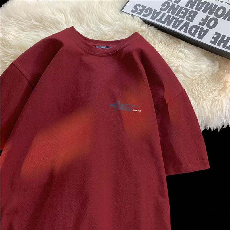 Student Summer Loose Ins Casual Round Neck Bottoming Shirt