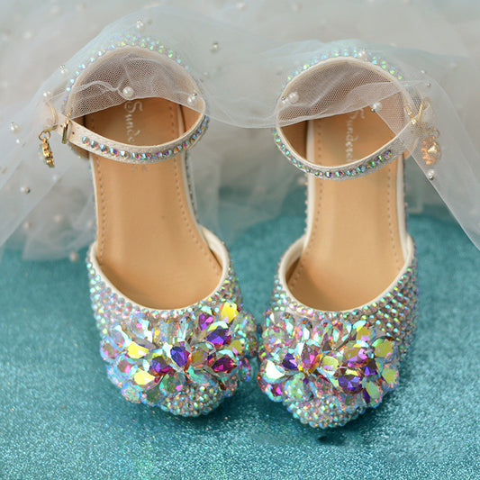 Show Catwalk Shoes, Parent-child Shoes, Rhinestone High Heels