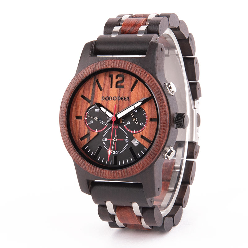 Men's casual wooden watch