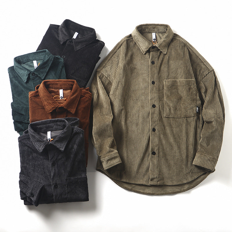 Men's Fashion Corduroy Fabric Long Sleeve