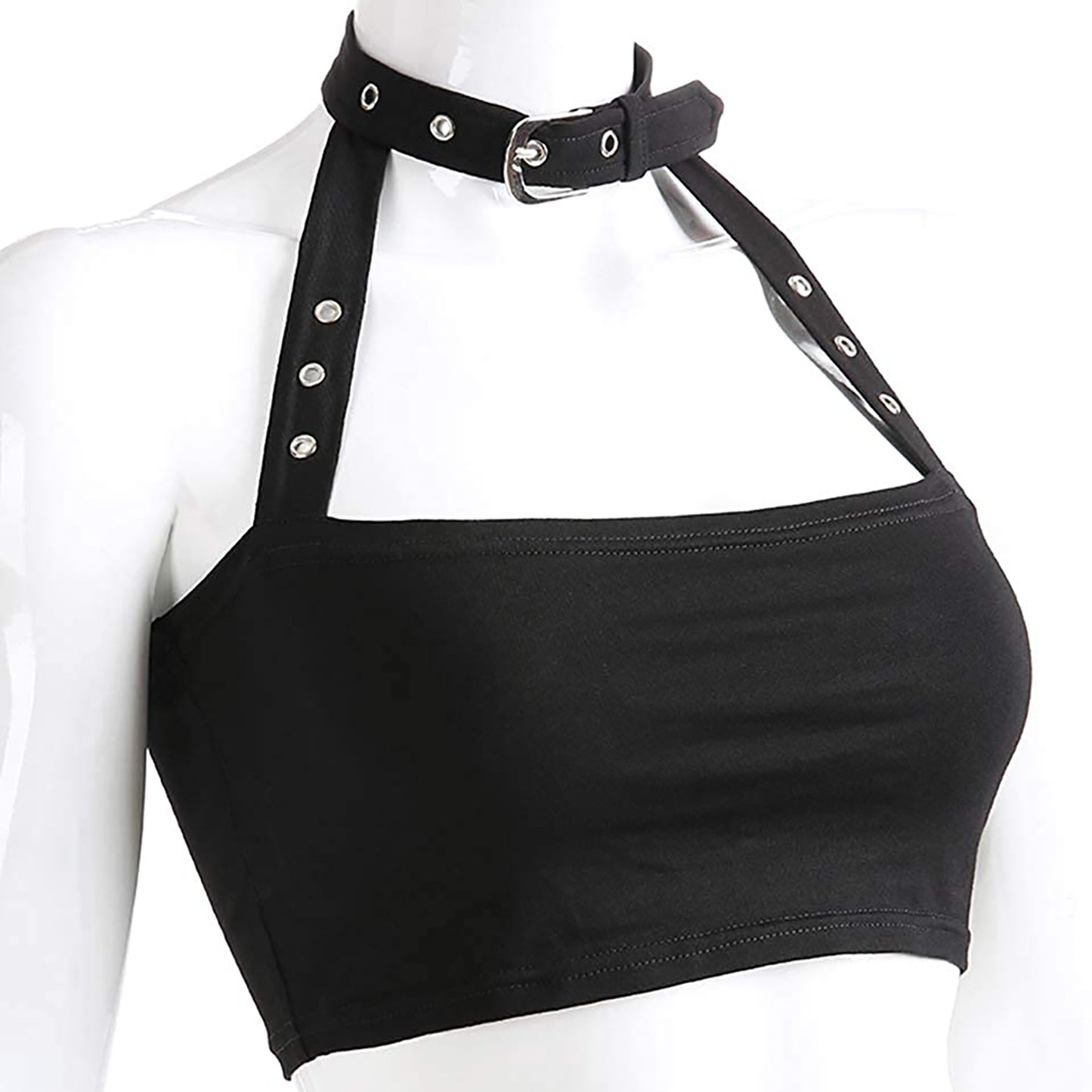 Cool Hanging Neck Exposed Collarbone Leaky Shoulder Small Vest