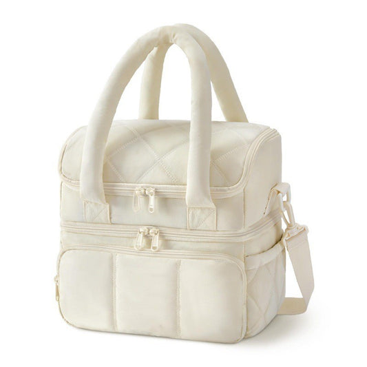 Double-layer Insulated Quilted Pufferfish Lunch Bag