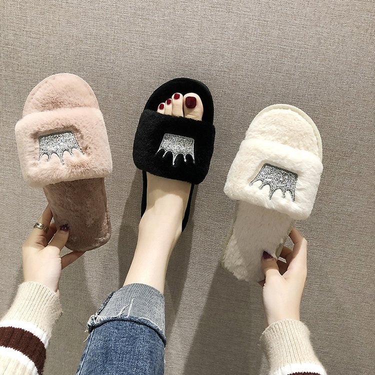 Slip on slippers for women with soft bottom in autumn