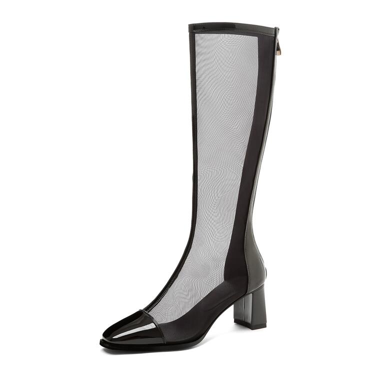 Women's Fashionable And Personalized Cut-out Net Boots